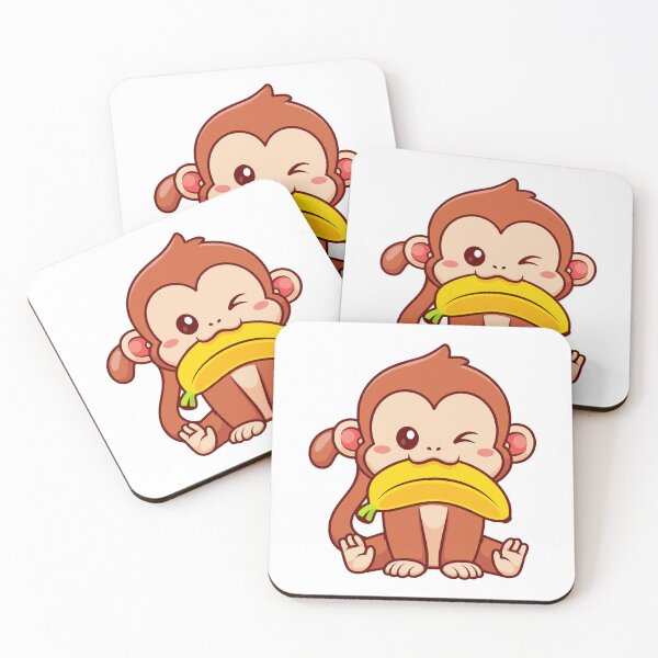 Item preview, Adorable Winking Monkey Holding a Banana Cartoon designed and sold by jhofmank.