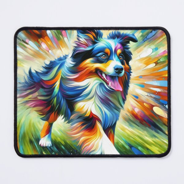 Item preview, Australian Shepherd Acrylic Art Blue Merle Aussie Portrait designed and sold by Puppy Puzzles Plus.