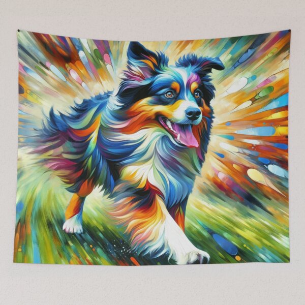 Item preview, Australian Shepherd Acrylic Art Blue Merle Aussie Portrait designed and sold by Puppy Puzzles Plus.