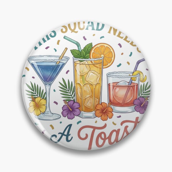 Item preview, This Squad Needs A Toast - Cute Tropical Friendship Drinks designed and sold by PeplumiArt.