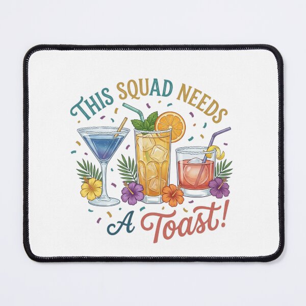 Item preview, This Squad Needs A Toast - Cute Tropical Friendship Drinks designed and sold by PeplumiArt.