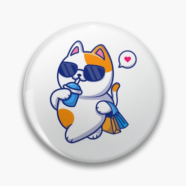 Item preview, Cool Cat with Sunglasses Drinking Soda and Shopping designed and sold by jhofmank.