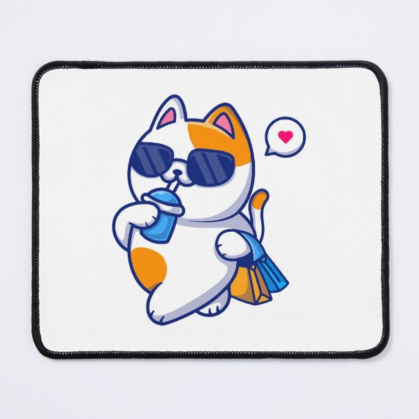Item preview, Cool Cat with Sunglasses Drinking Soda and Shopping designed and sold by jhofmank.