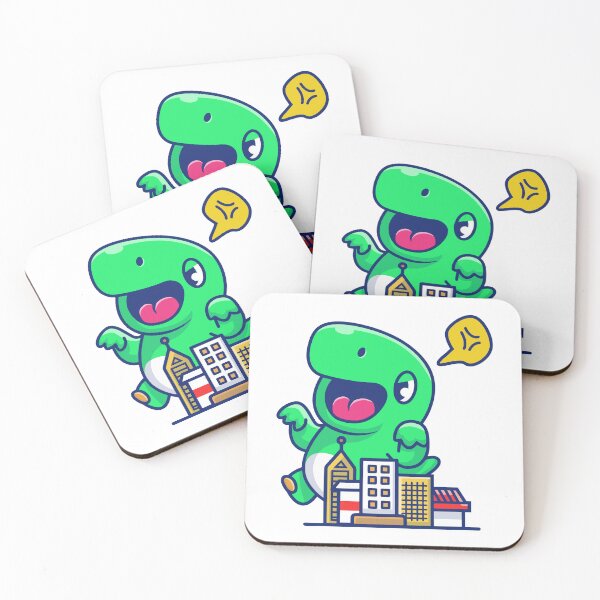 Item preview, Cute Baby Kaiju Tiny City Rampage Dinosaur T-Rex Cartoon designed and sold by jhofmank.
