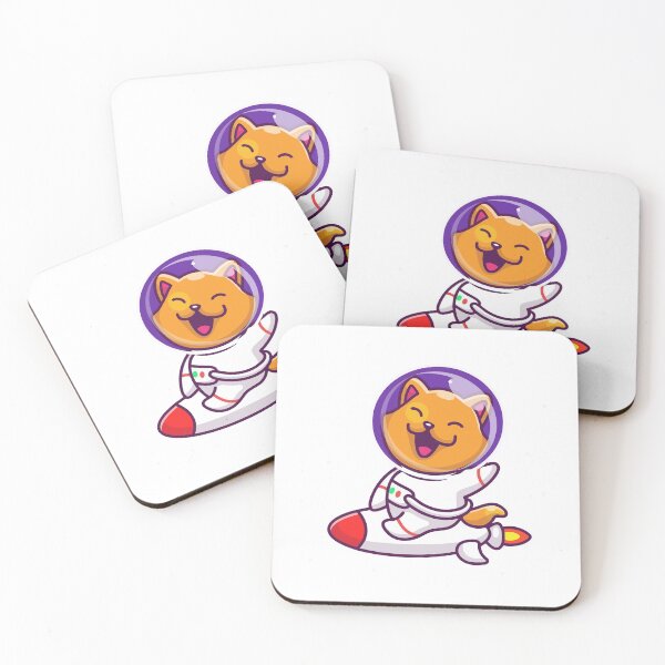 Item preview, Kawaii Cat Astronaut Rocket Ship Space Cat Cartoon designed and sold by jhofmank.