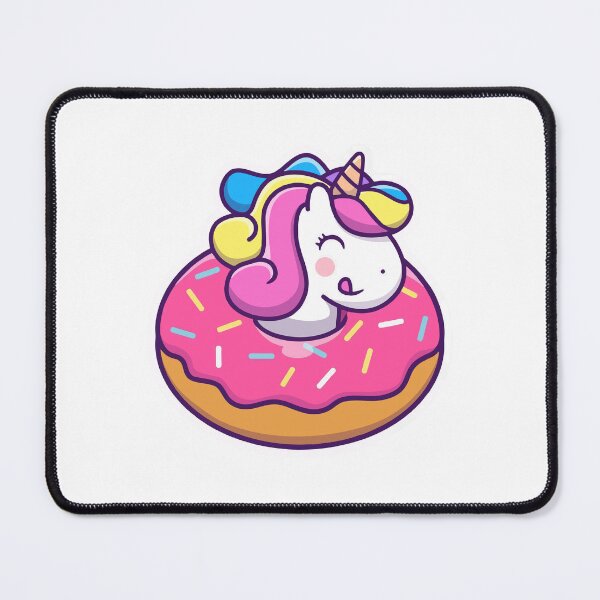 Item preview, Cute Unicorn Eating Pink Glazed Donut Cartoon Sticker designed and sold by jhofmank.