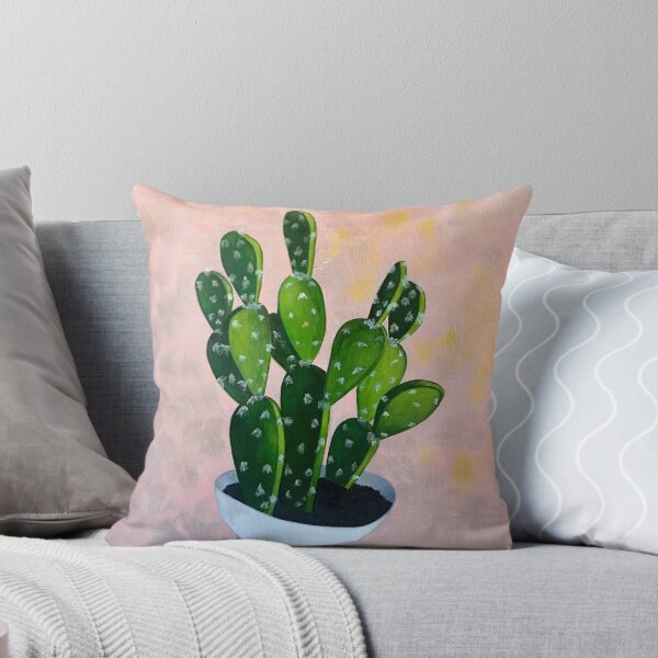 Item preview, CACTUS BLOOM | Oil Painting | Pink Aesthetic Wall Art | Botanical Pop Art designed and sold by BlueberrySwan.