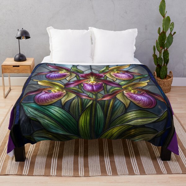 Item preview, Stained Glass Style Orchids designed and sold by Tridentulus.