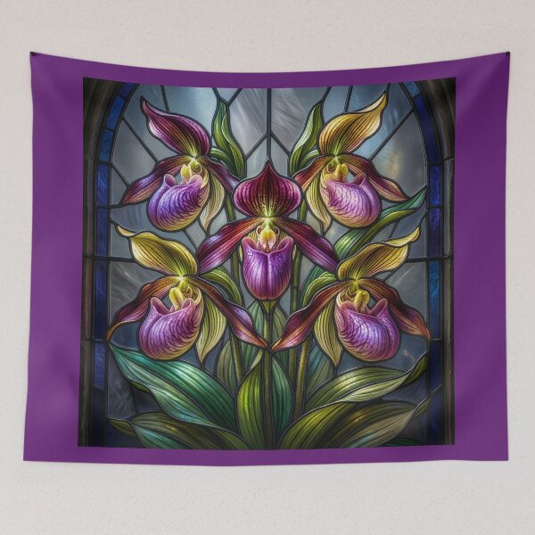 Item preview, Stained Glass Style Orchids designed and sold by Tridentulus.