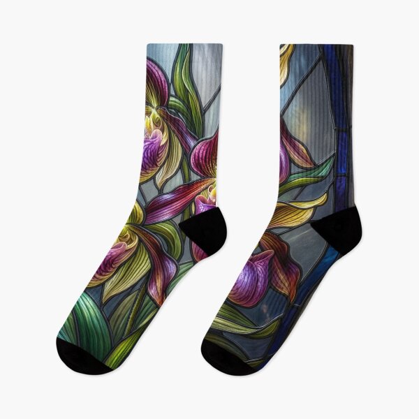 Item preview, Stained Glass Style Orchids designed and sold by Tridentulus.