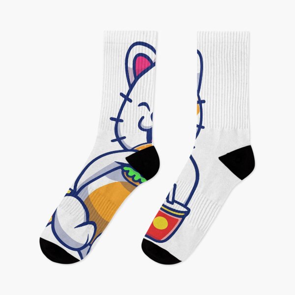Item preview, Funny Chubby Cat Eating Burger And French Fries Cartoon designed and sold by jhofmank.