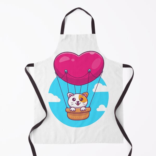 Item preview, Cute Kawaii Cat Heart Hot Air Balloon Cartoon Travel designed and sold by jhofmank.
