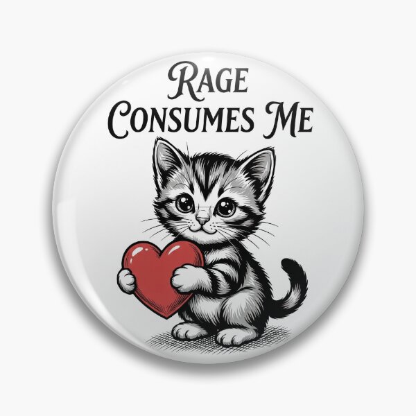 Item preview, Cute Cat Rage Consumes Me – Funny Introvert Cat Meme Design designed and sold by D-Oles-Mercher.