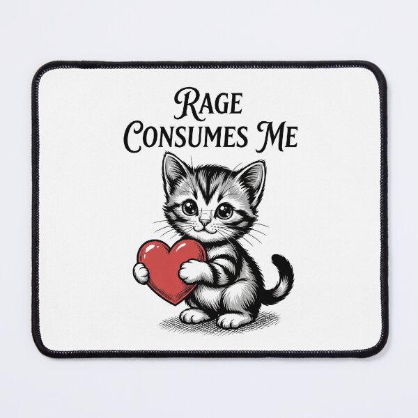 Item preview, Cute Cat Rage Consumes Me – Funny Introvert Cat Meme Design designed and sold by D-Oles-Mercher.