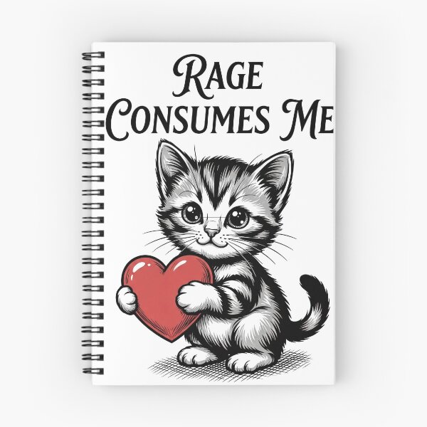 Item preview, Cute Cat Rage Consumes Me – Funny Introvert Cat Meme Design designed and sold by D-Oles-Mercher.