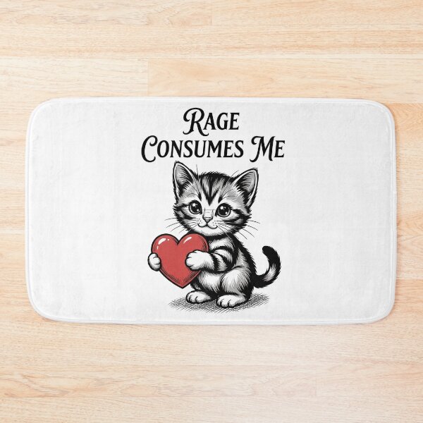 Item preview, Cute Cat Rage Consumes Me – Funny Introvert Cat Meme Design designed and sold by D-Oles-Mercher.