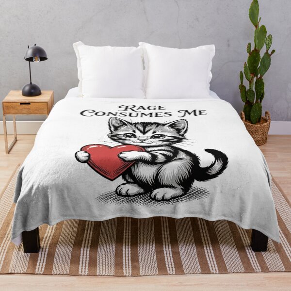Item preview, Cute Cat Rage Consumes Me – Funny Introvert Cat Meme Design designed and sold by D-Oles-Mercher.