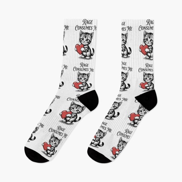 Item preview, Cute Cat Rage Consumes Me – Funny Introvert Cat Meme Design designed and sold by D-Oles-Mercher.