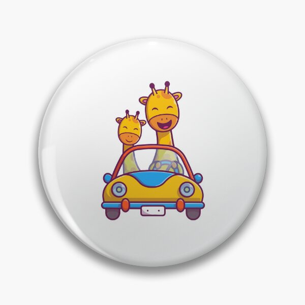 Aperçu de l'œuvre Une adorable famille de girafes conduit une voiture décapotable dans un safari de dessin animé créée et vendue par jhofmank.