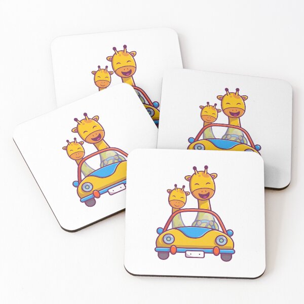 Item preview, Cute Giraffe Family Driving Convertible Car Cartoon Safari designed and sold by jhofmank.