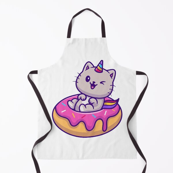 Item preview, Cute Cat Unicorn Rainbow Horn Glazed Donut Float Cartoon designed and sold by jhofmank.