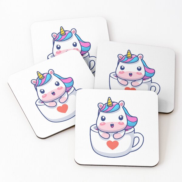 Item preview, Kawaii Teacup Unicorn Pink & Blue Mane Magical Illustration designed and sold by jhofmank.
