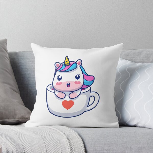 Item preview, Kawaii Teacup Unicorn Pink & Blue Mane Magical Illustration designed and sold by jhofmank.