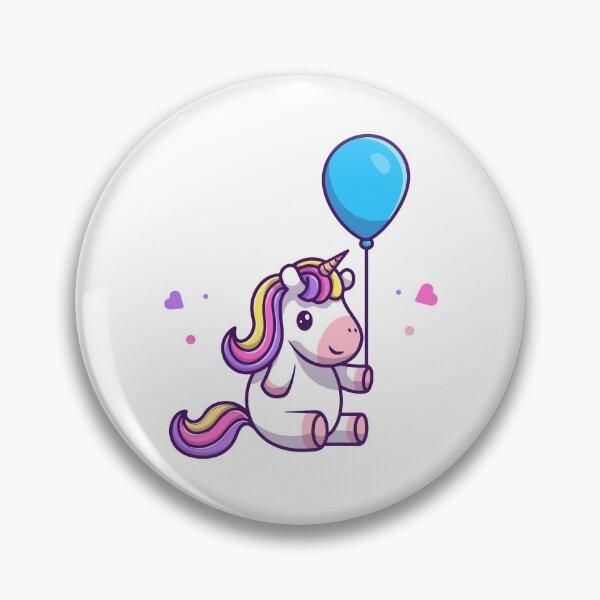 Item preview, Adorable Unicorn Holding Blue Balloon Cute Cartoon Art designed and sold by jhofmank.