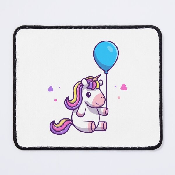 Item preview, Adorable Unicorn Holding Blue Balloon Cute Cartoon Art designed and sold by jhofmank.