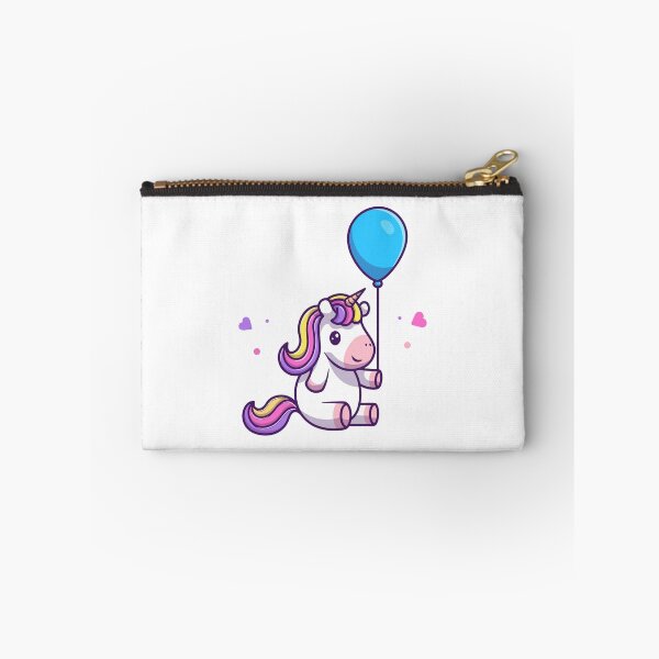 Item preview, Adorable Unicorn Holding Blue Balloon Cute Cartoon Art designed and sold by jhofmank.