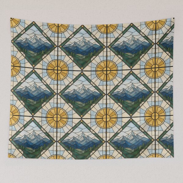 Item preview, Alpine Peaks Stained Glass Pattern designed and sold by Dresut.