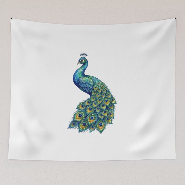 Item preview, Majestic Watercolor Peacock - Vibrant Blue and Green Plumage Art designed and sold by dcohea.