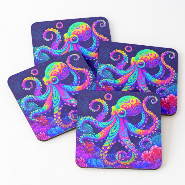 Item preview, Neon Octopus — Psychedelic Street Art Octopus designed and sold by shaang.