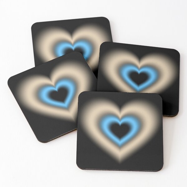 Item preview, Vanilla and light blue blurry hearts designed and sold by serenebookworm.
