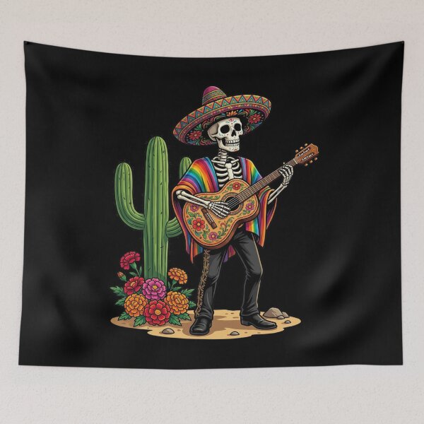 Item preview, Dia De Los Muertos Skeleton Mariachi Guitarist Mexican Culture designed and sold by FormalDehyena.