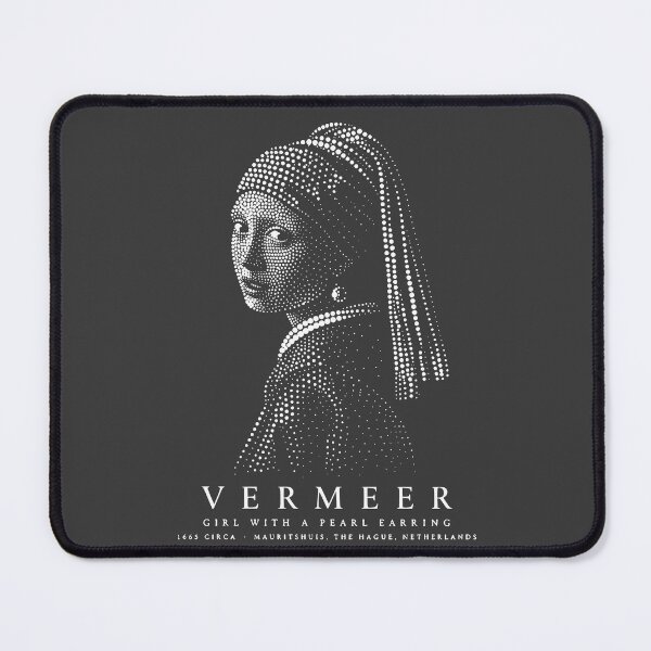 Item preview, Vermeer - Girl with a pearl earring - halftone poster designed and sold by CMYKStudio.