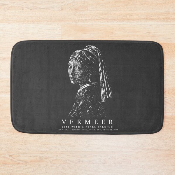 Item preview, Vermeer - Girl with a pearl earring - halftone poster designed and sold by CMYKStudio.