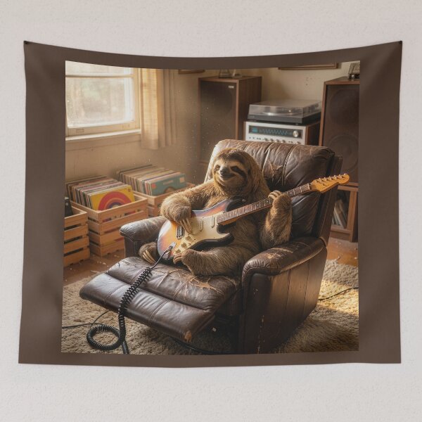 Item preview, Sloth Plays Electric Guitar designed and sold by Tridentulus.