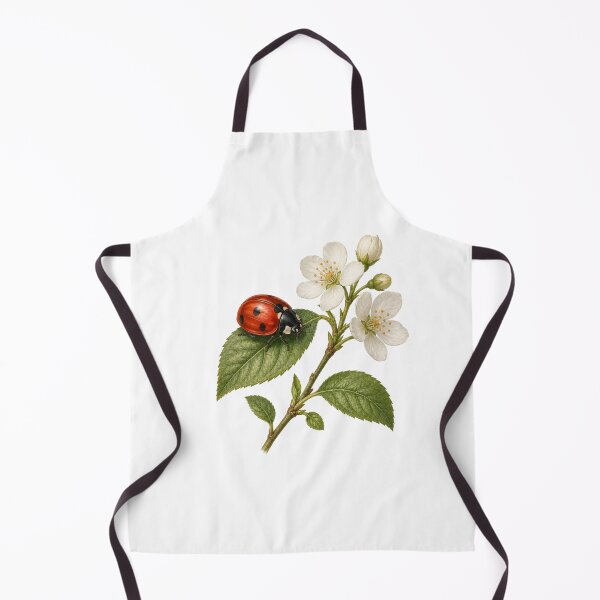 Item preview, Charming Ladybug Botanical Illustration | Nature Insect Floral Art designed and sold by Joyfulfabric.