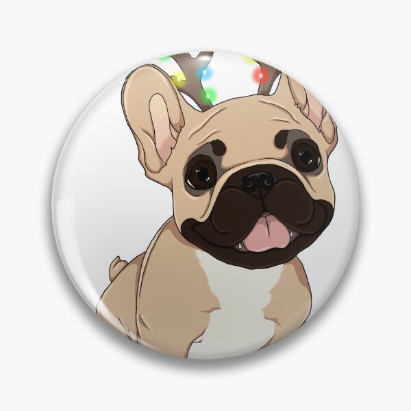 Item preview, Xmas French Bulldog (Antlers) designed and sold by WillowDrawsUS.