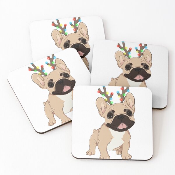 Item preview, Xmas French Bulldog (Antlers) designed and sold by WillowDrawsUS.