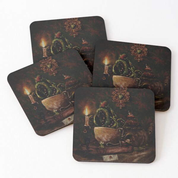 Item preview, Cthulhu and Tea a Dark Academia Fantasy Watercolor Wall Art  designed and sold by Monica Laipple.