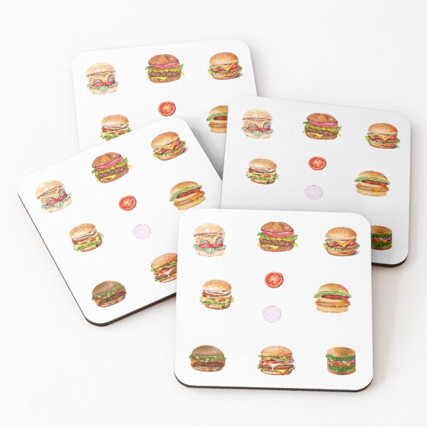 Item preview, Watercolor Hamburgers and Vegetables  designed and sold by silviaol.