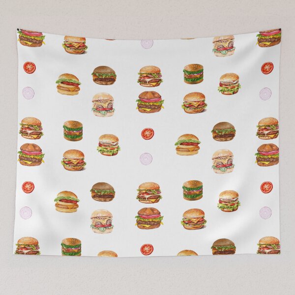 Item preview, Watercolor Hamburgers and Vegetables  designed and sold by silviaol.