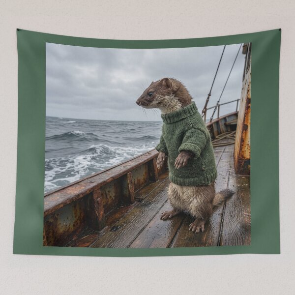 Item preview, Stoat Fisherman Prowls the North Sea designed and sold by Tridentulus.