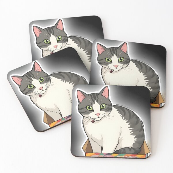 Item preview, Tabby Cat Sitting in Colourful Craft Box designed and sold by Tijger Cats.