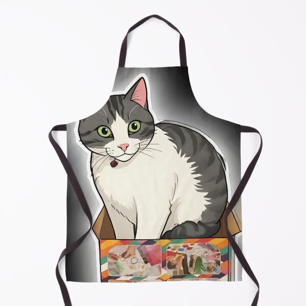 Item preview, Tabby Cat Sitting in Colourful Craft Box designed and sold by Tijger Cats.