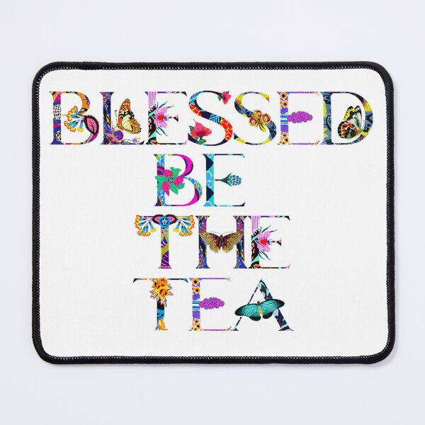 Item preview, ☕ BLESSED BE THE TEA ☕- DARK FLORAL & BUTTERFLY VERSION designed and sold by WheelieGdArt.