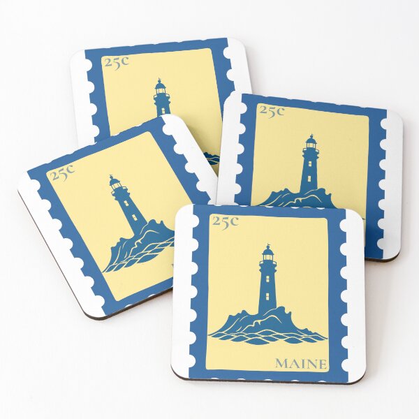 Item preview, Maine Lighthouse Stamp designed and sold by jennydowneast.