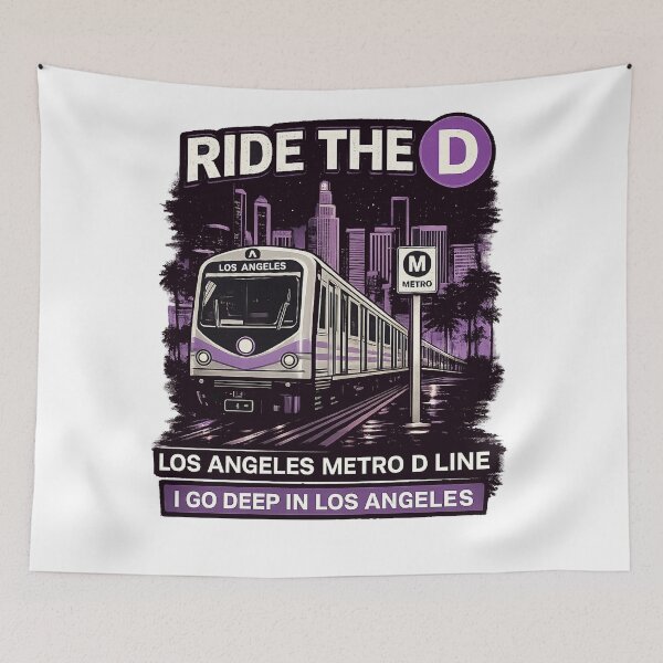 Item preview, Ride The D Los Angeles Metro Line Retro Vaporwave designed and sold by eonvisuals.